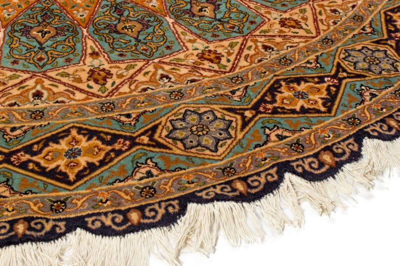Teppich Täbriz 60R mit Seide Ghonbadi | ca. 200 cm rund – Detailbild 2 – jetzt kaufen bei Lifetex-Heimtextilien.de
