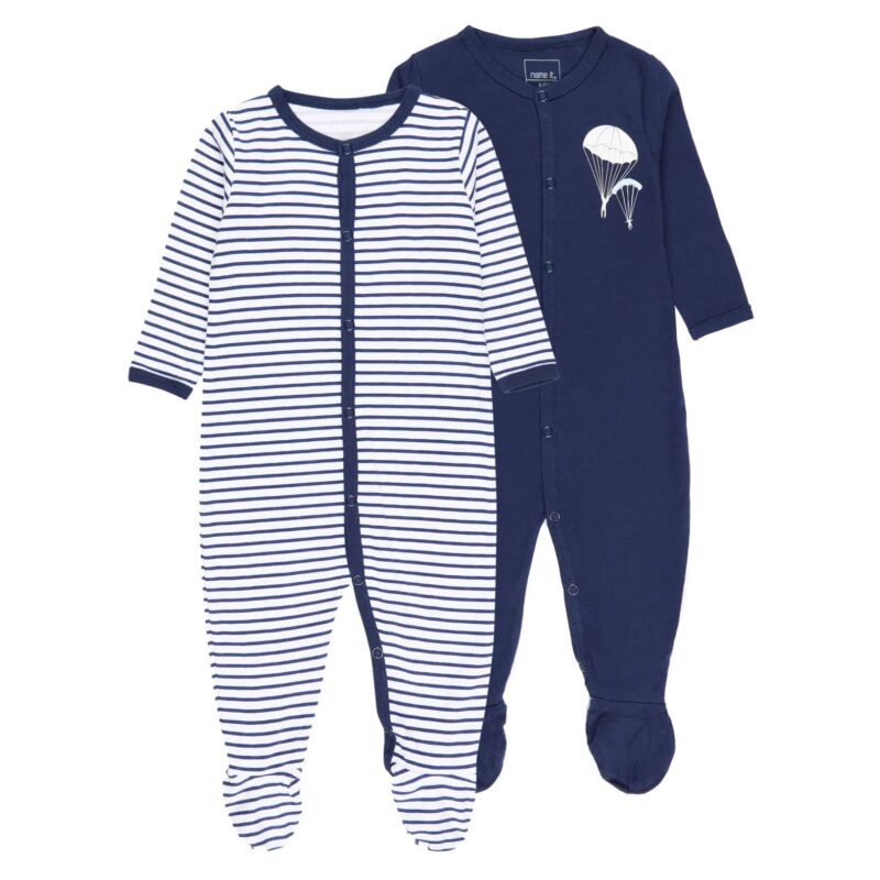 NAME IT 2er Pack Baby-Jungen Schlafstrampler "Balloon" mit Druckknöpfen – jetzt kaufen bei Lifetex-Heimtextilien.de