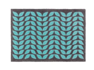 SCHÖNER WOHNEN Fußmatte Brooklyn | 66 x 110 cm, Blätterreihe Blau | Türmatte, Sauberlaufmatte – jetzt kaufen bei Lifetex-Heimtextilien.de