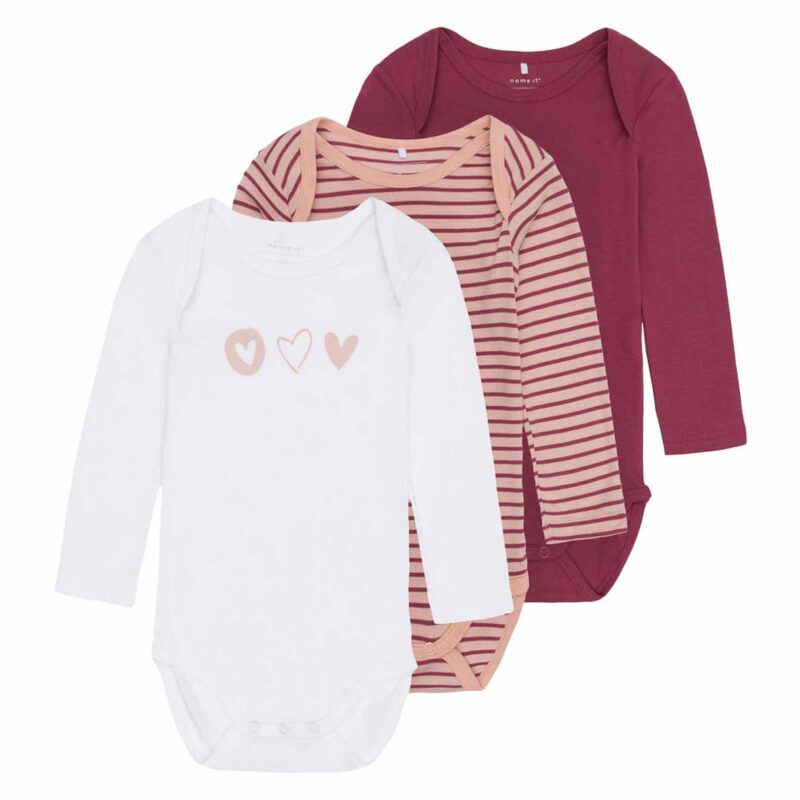 NAME IT 3er Pack Baby-Mädchen Langarm Bodies – jetzt kaufen bei Lifetex-Heimtextilien.de