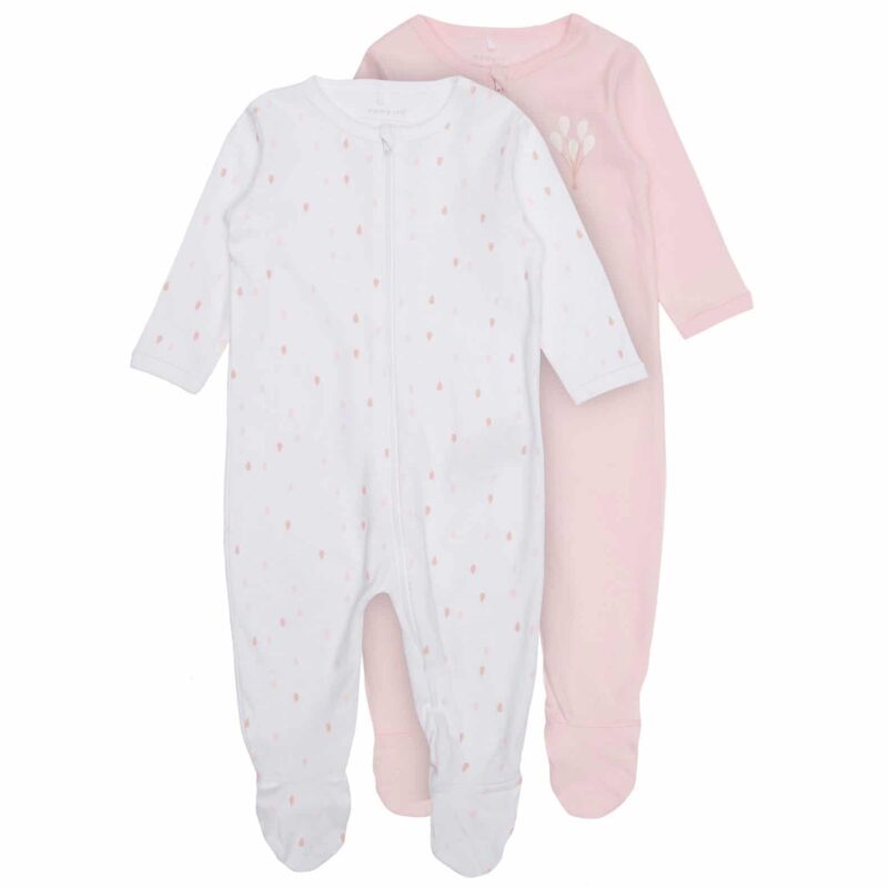 NAME IT 2er Pack Baby-Mädchen Schlafstrampler "Ballons" mit Zip – jetzt kaufen bei Lifetex-Heimtextilien.de