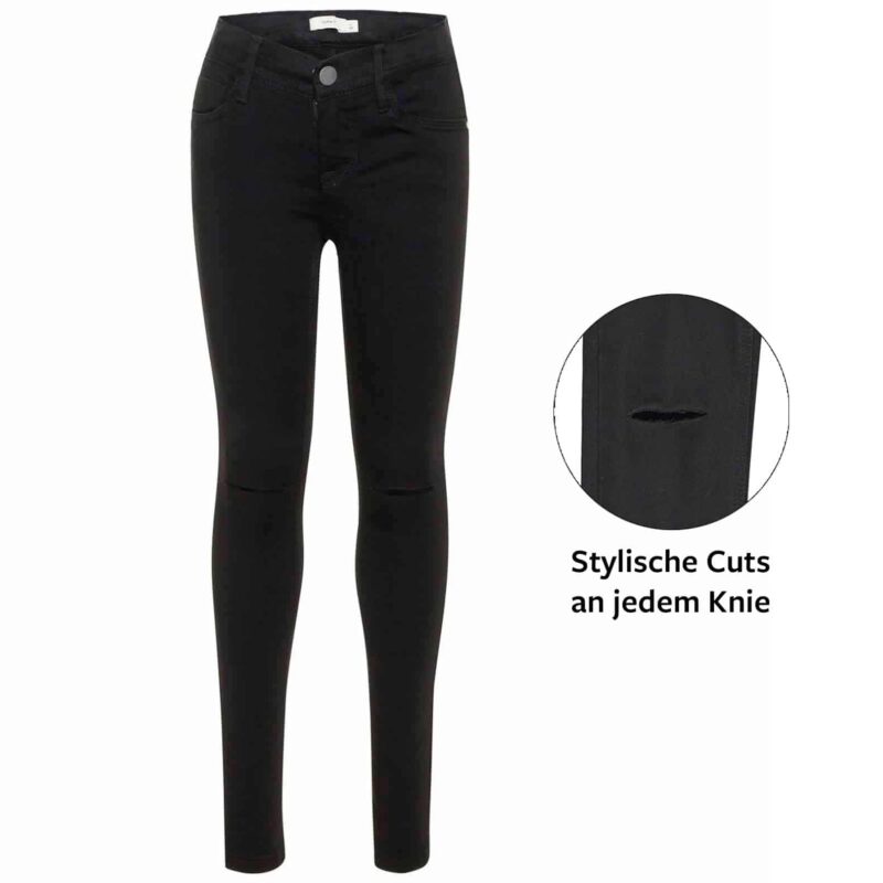 NAME IT Mädchen Jeans Hose "NITTIRSANNE" | Skinny im Biker Look – jetzt kaufen bei Lifetex-Heimtextilien.de