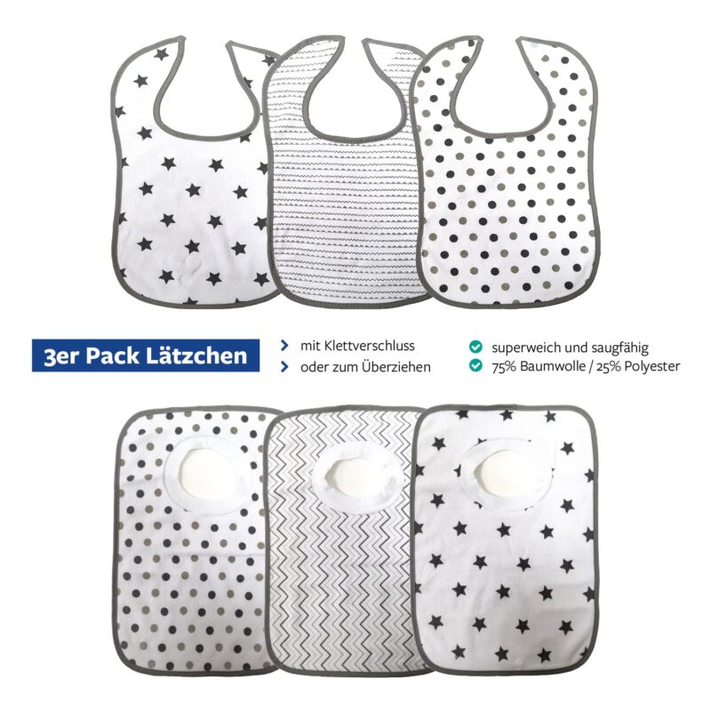 Hütte & Co. 3er Pack Unisex Lätzchen Frottee für Kleinkind / Baby – jetzt kaufen bei Lifetex-Heimtextilien.de