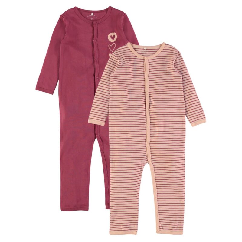 NAME IT 2er Pack Baby-Mädchen Schlafanzug mit Druckknöpfen – jetzt kaufen bei Lifetex-Heimtextilien.de
