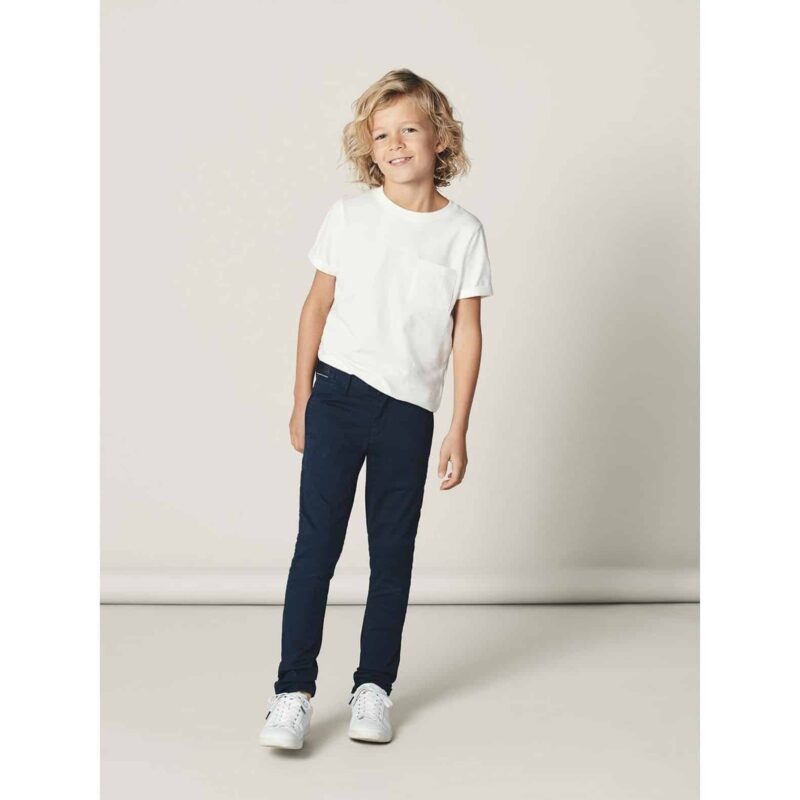 NAME IT Jungen Twill Stoff Hose "nkmSILAS Twitapos" | Elastic Slim Fit – Detailbild 6 – jetzt kaufen bei Lifetex-Heimtextilien.de