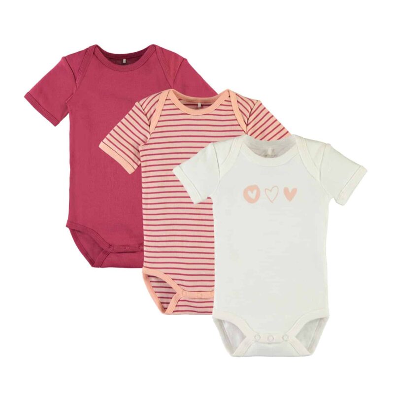 NAME IT 3er Pack Baby-Mädchen Kurzarm Bodies – jetzt kaufen bei Lifetex-Heimtextilien.de