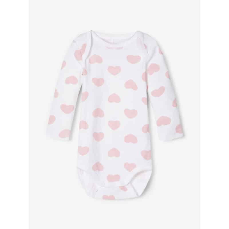 NAME IT 5er Pack Baby Mädchen Langarm Bodies Herzen Streifen Katzen in Rosa – Detailbild 2 – jetzt kaufen bei Lifetex-Heimtextilien.de