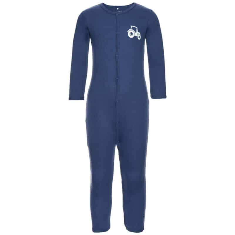 NAME IT 2er Pack Jungen Schlafanzug Traktor mit Druckknöpfen in Blau – Detailbild 2 – jetzt kaufen bei Lifetex-Heimtextilien.de