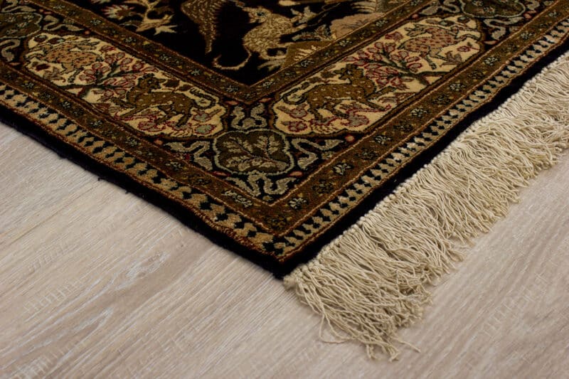 Teppich Ghom Seide Jagdmotiv | ca. 100 x 155 cm – Detailbild 2 – jetzt kaufen bei Lifetex-Heimtextilien.de
