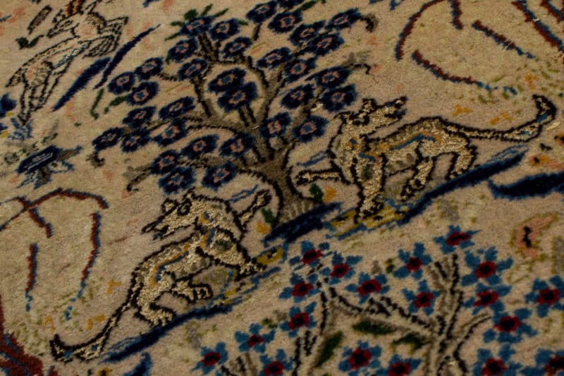 Bildteppich Tiermotiv Ghom Korkwolle | ca. 110 x 125 cm – Detailbild 4 – jetzt kaufen bei Lifetex-Heimtextilien.de
