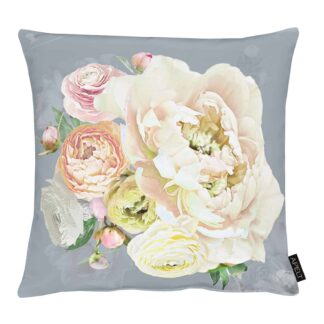 APELT Zierkissen Fiora 45x45 cm grau / rose – jetzt kaufen bei Lifetex-Heimtextilien.de