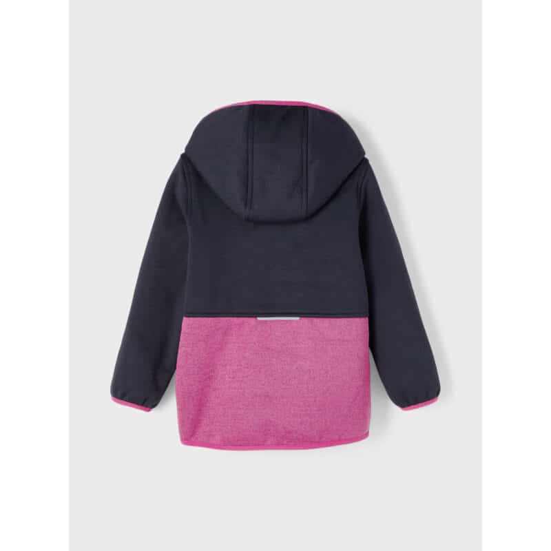 NAME IT Mini Mädchen Softshell Jacke Nmfmada Übergangsjacke Regenjacke in Dunkelblau/Rosa – Detailbild 1 – jetzt kaufen bei Lifetex-Heimtextilien.de