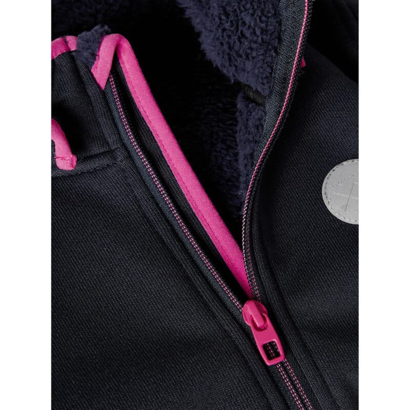 NAME IT Mini Mädchen Softshell Jacke Nmfmada Übergangsjacke Regenjacke in Dunkelblau/Rosa – Detailbild 2 – jetzt kaufen bei Lifetex-Heimtextilien.de