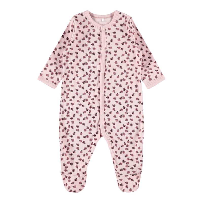 NAME IT 2er Pack Baby-Mädchen Schlafanzug Marienkäfer Schlafstrampler Druckknöpfe in Altrosa – Detailbild 1 – jetzt kaufen bei Lifetex-Heimtextilien.de
