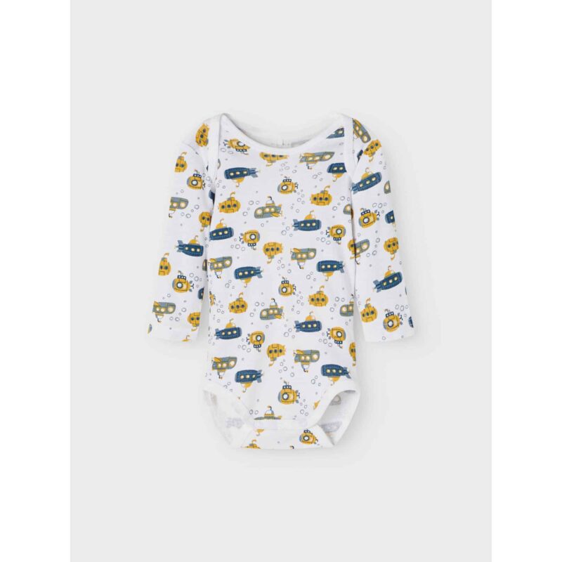 NAME IT 3er Pack Baby-Jungen Langarm Bodies U-Boot in Weiß/Blau – Detailbild 6 – jetzt kaufen bei Lifetex-Heimtextilien.de