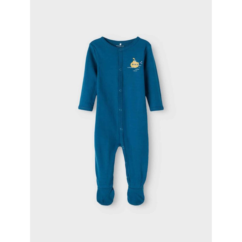 NAME IT 2er Pack Baby-Jungen Schlafanzug U-Boot Schlafstrampler Druckknöpfe  in Weiß/Blau – Detailbild 3 – jetzt kaufen bei Lifetex-Heimtextilien.de