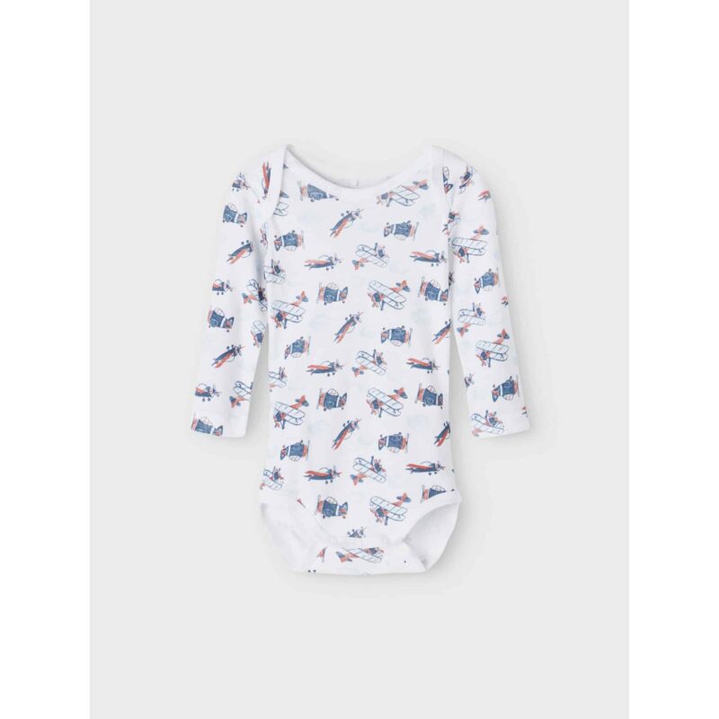 NAME IT 3er Pack Baby-Jungen Langarm Bodies Flugzeuge in Weiß/Dunkelblau – Detailbild 6 – jetzt kaufen bei Lifetex-Heimtextilien.de
