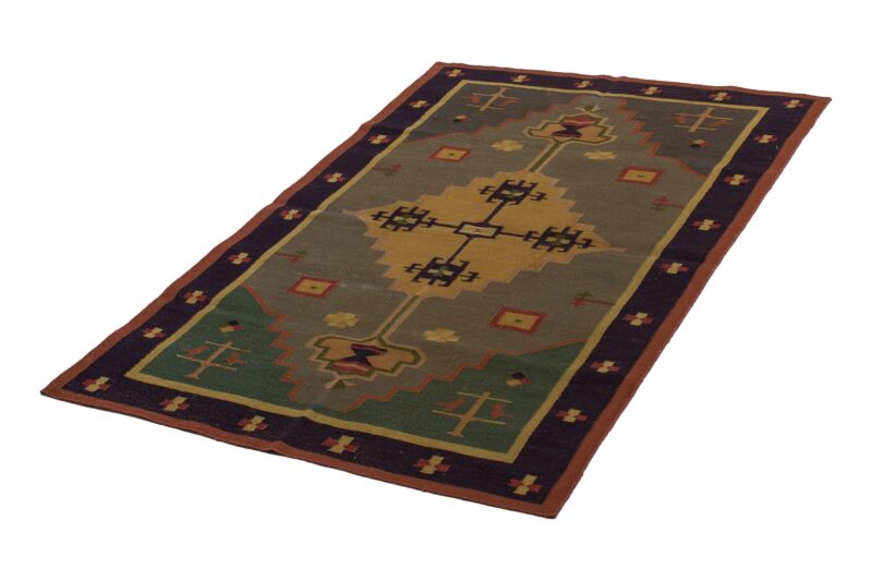 Teppich Kelim Geometrisch mit Bordüre | ca. 120 x 180 cm – Detailbild 1 – jetzt kaufen bei Lifetex-Heimtextilien.de