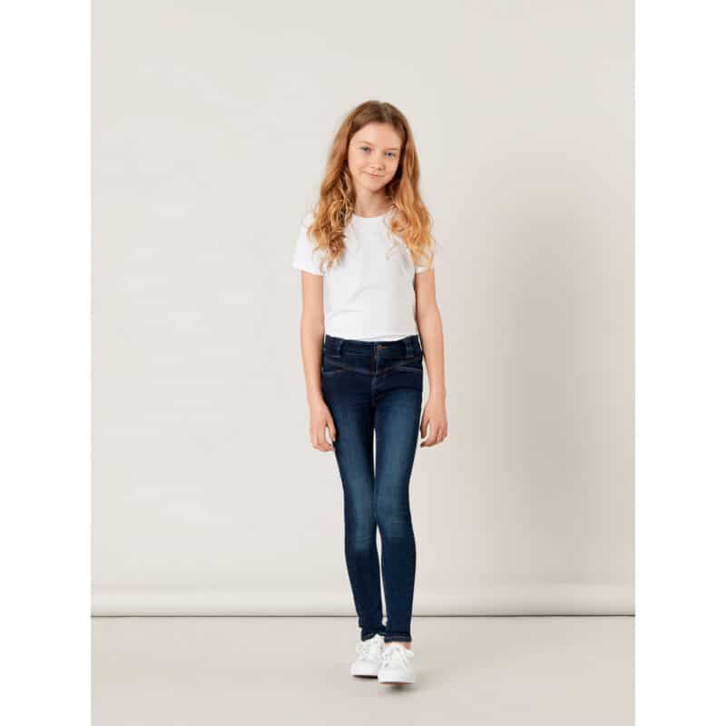 NAME IT Kids Mädchen Jeans Hose Nkfpolly Dnmbatay 3405 Skinny Bru Bet Denim in Dunkelblau – Detailbild 6 – jetzt kaufen bei Lifetex-Heimtextilien.de