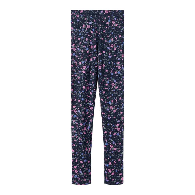 NAME IT Kids Mädchen Nkfossa Leggings Stoffhose Blumenprint in Dunkelblau – jetzt kaufen bei Lifetex-Heimtextilien.de