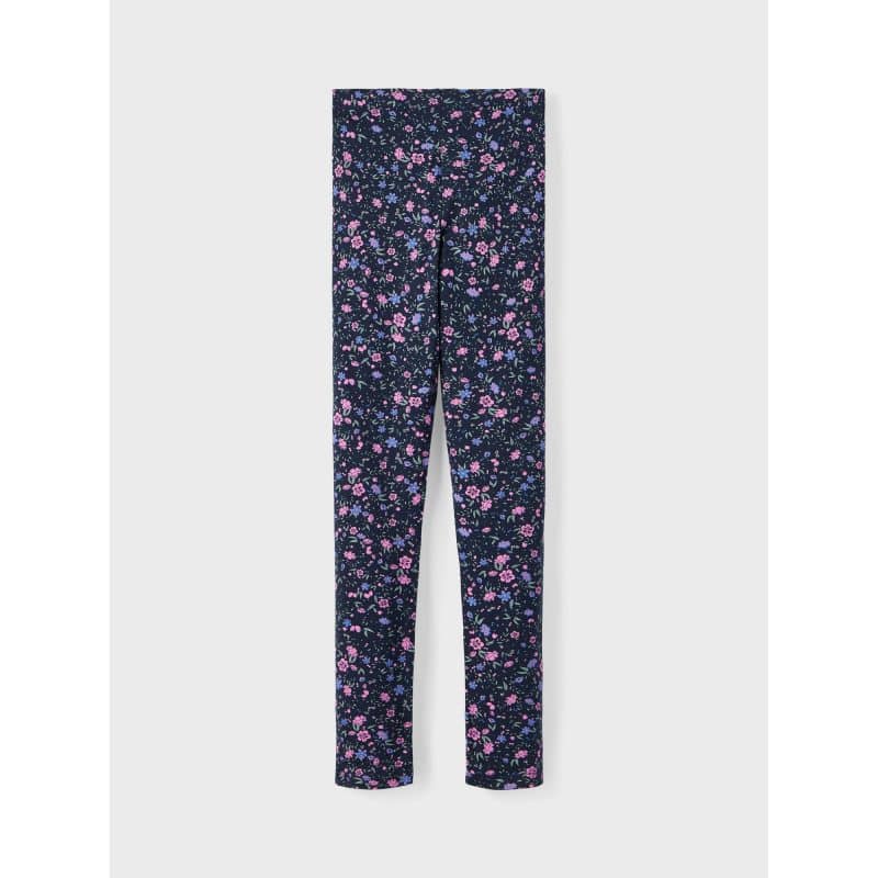 NAME IT Kids Mädchen Nkfossa Leggings Stoffhose Blumenprint in Dunkelblau – Detailbild 1 – jetzt kaufen bei Lifetex-Heimtextilien.de