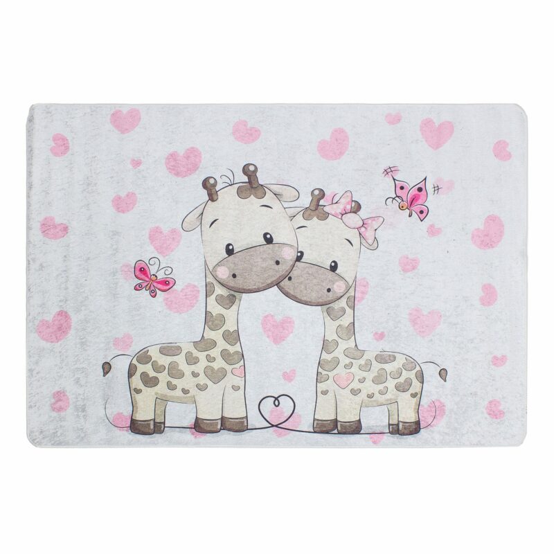 Kinderteppich Giraffen mit Herzen | ca. 120 x 180 cm – jetzt kaufen bei Lifetex-Heimtextilien.de