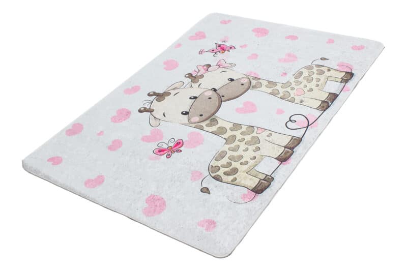 Kinderteppich Giraffen mit Herzen | ca. 120 x 180 cm – Detailbild 1 – jetzt kaufen bei Lifetex-Heimtextilien.de
