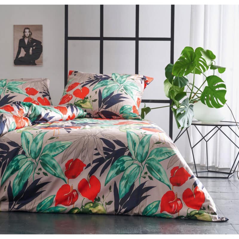 Apelt Bettwäsche-Garnitur Anabel GOTS Blumen 135x200 + 80x80 cm Grau – Detailbild 1 – jetzt kaufen bei Lifetex - Textile Lebensqualität