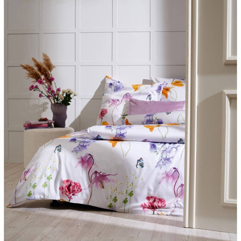 Apelt Bettwäsche-Garnitur Celine GOTS Blüten 135x200 + 80x80 cm Weiß – Detailbild 1 – jetzt kaufen bei Lifetex - Textile Lebensqualität