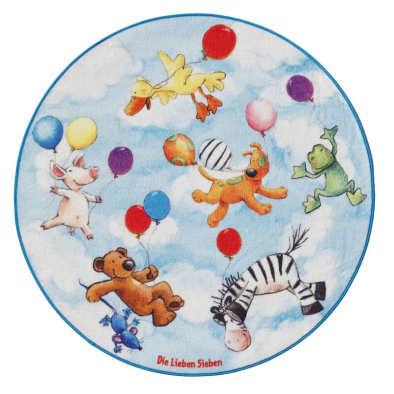 Die Lieben Sieben LS-203/11 Kinderteppich Ballons 100x100 cm – jetzt kaufen bei Lifetex - Textile Lebensqualität