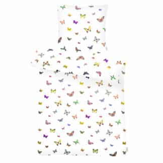 Apelt Bettwäsche-Garnitur Lucky GOTS Schmetterlinge 135x200 + 80x80 cm Weiß – jetzt kaufen bei Lifetex - Textile Lebensqualität